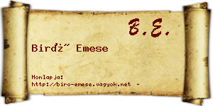 Biró Emese névjegykártya