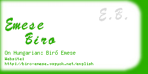 emese biro business card